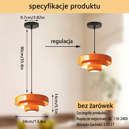 Pomarańczowa lampa wisząca